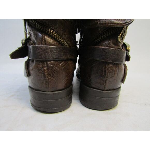 A.S. 98 Womens Size 36 EUR Brown Tooled Leather Buckle Zip Ankle Boots Booties - Picture 8 of 11